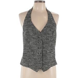 Anne Fontaine CLEA Tweed Halter Vest Waistcoat Designer Size 44 Halter Top US 12